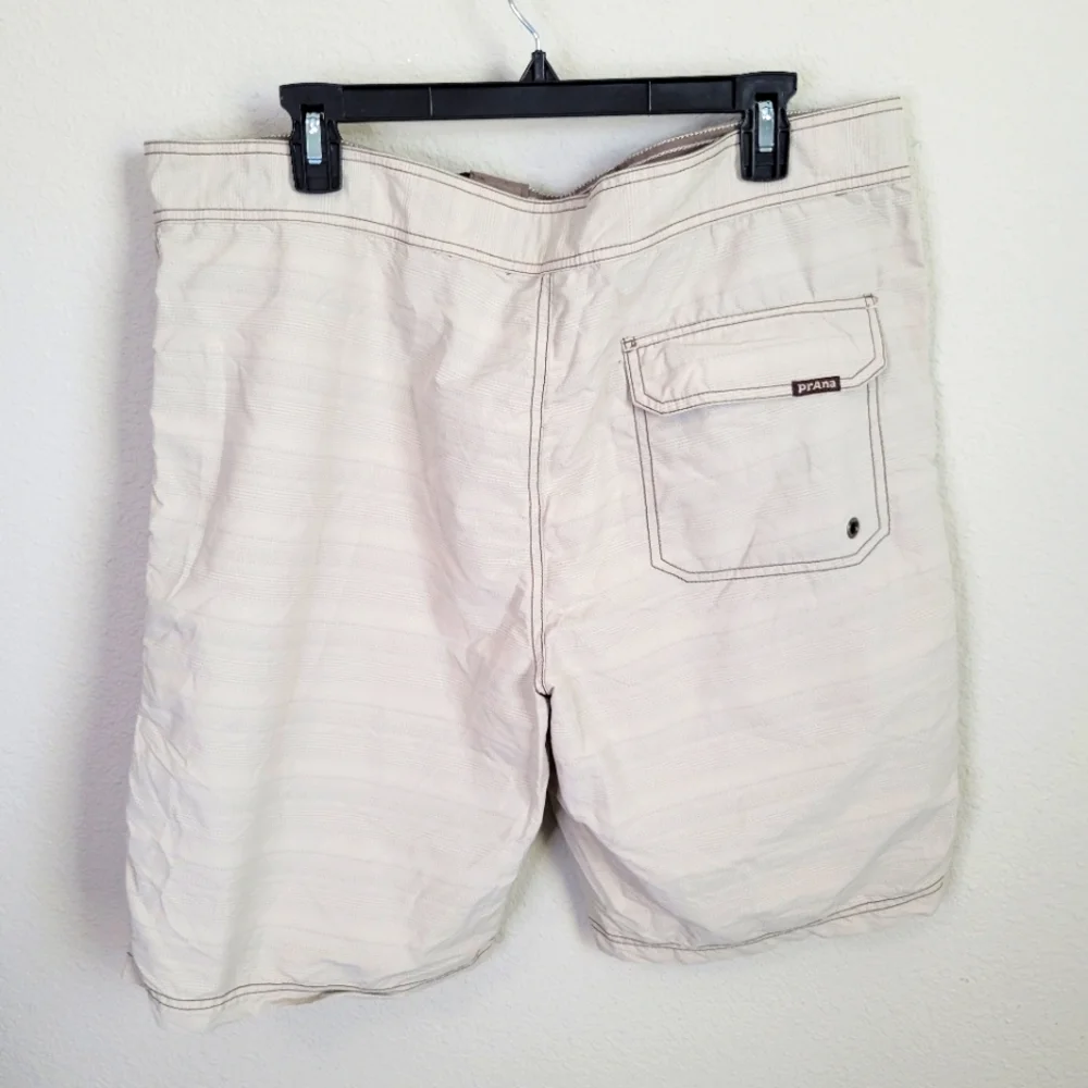 Prana mens swim trunks; new without tags attached tan size 38